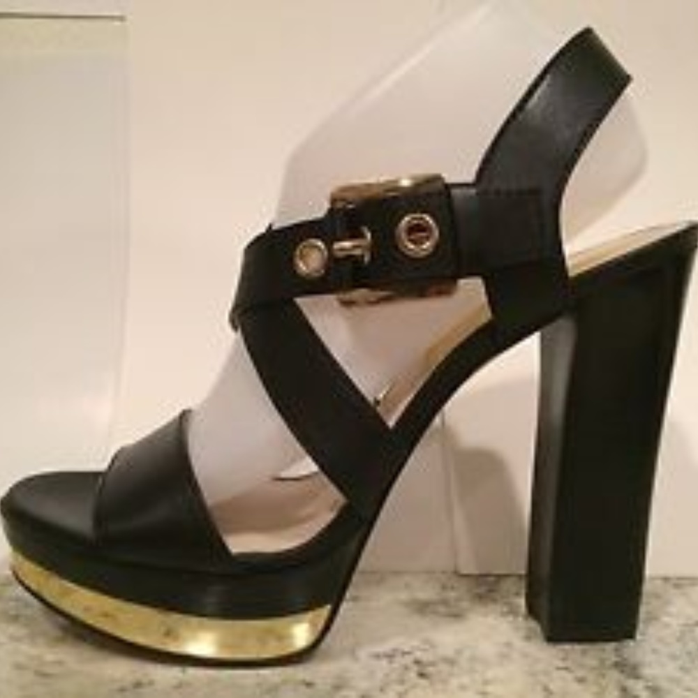 Michael Kors Calder Platform Open Toe Chunky Heels - Picture 2 of 2